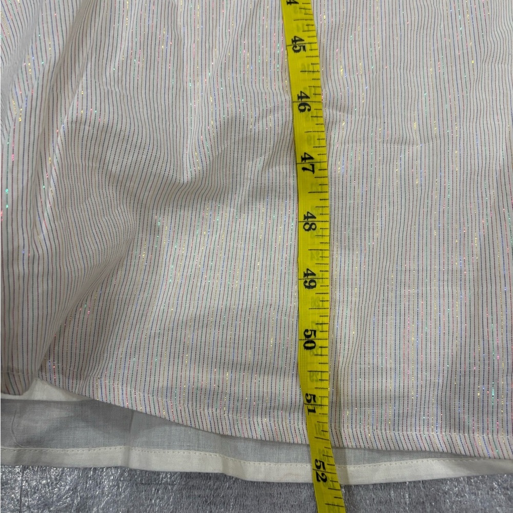 [S]Lulus Girl Power Cream Metallic Multi Striped Ruffled Maxi Dress - Picture 10 of 10